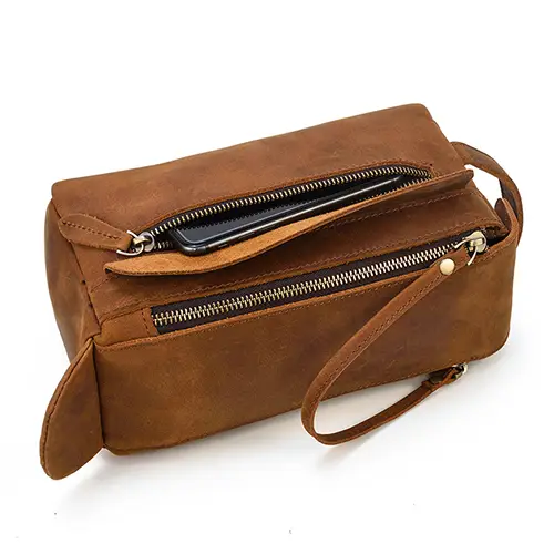 Latest Innovative Products Comfortable Feel Simple Leather Cosmetic Case